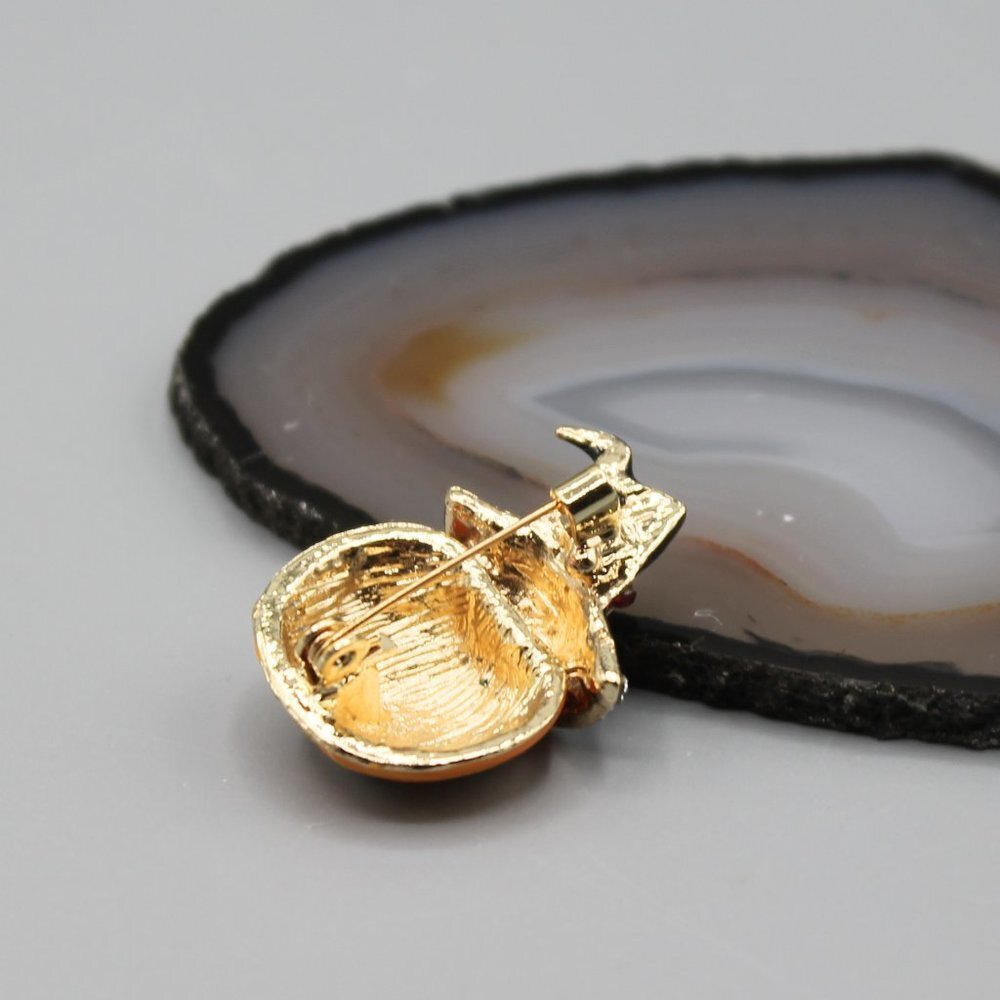 Pumpkin Halloween pin brooch jewelry orange black brand new fashion gold tone - Picture 5 of 11